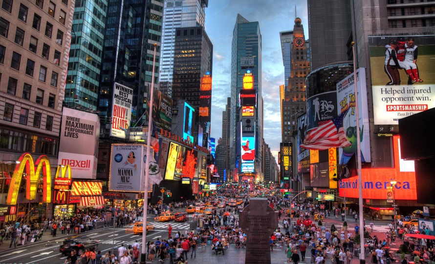 New York Times square. Showcasing advertising