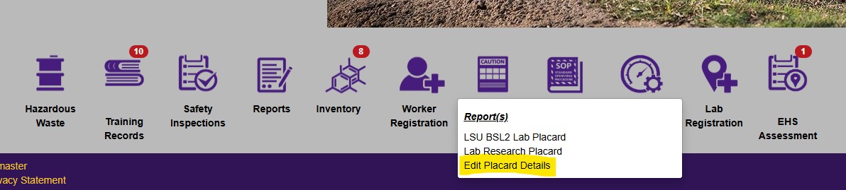 edit lab placard
