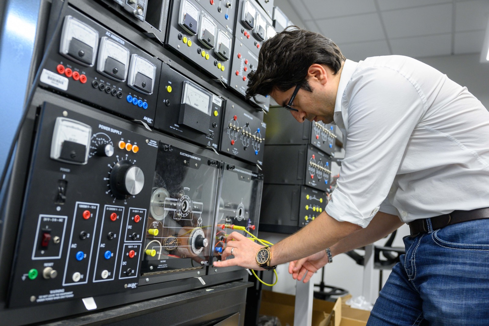 Farasat interacting with machine
