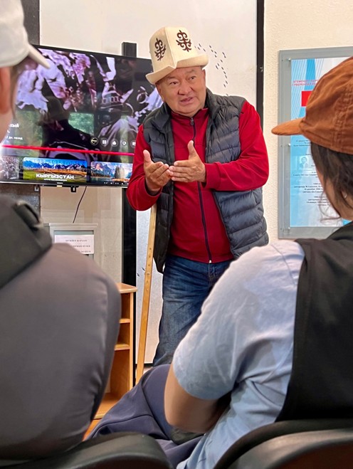 man presenting