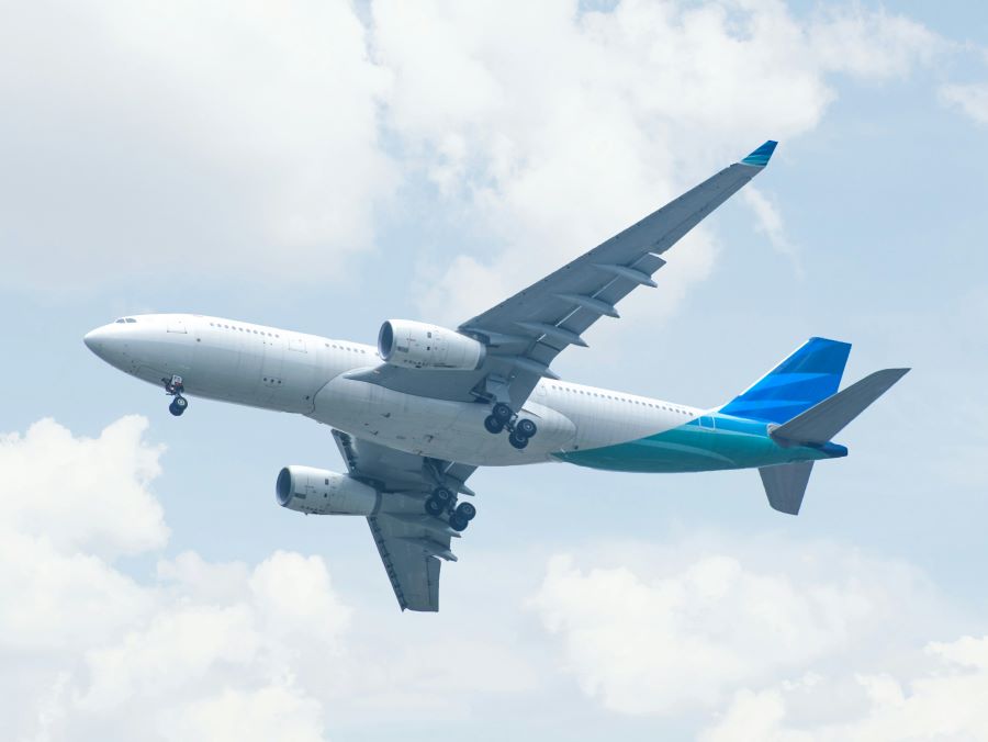 an airplane in the sky