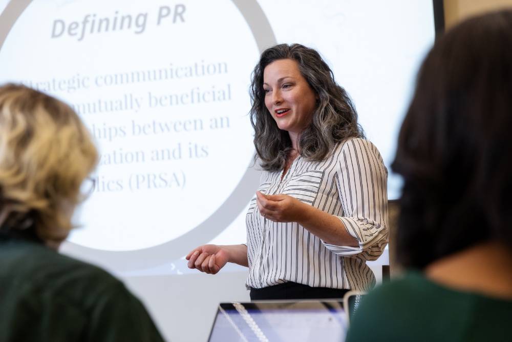 LSU Manship Professor teaching a class